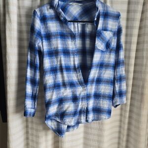 H&M Blue and White Checkered Shirt